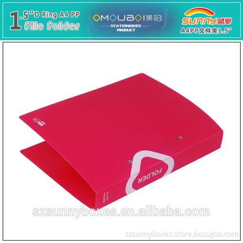 Durable Hard Plastic Loose Leaf 2 D Ring Binder Folder